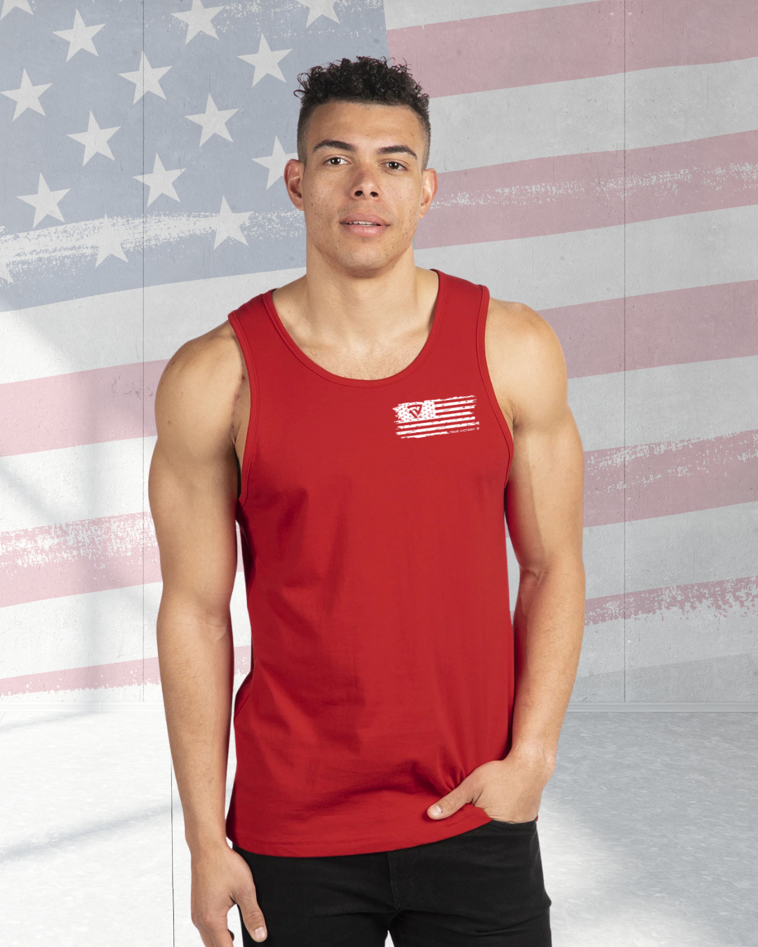 Men's Red White & True Tank