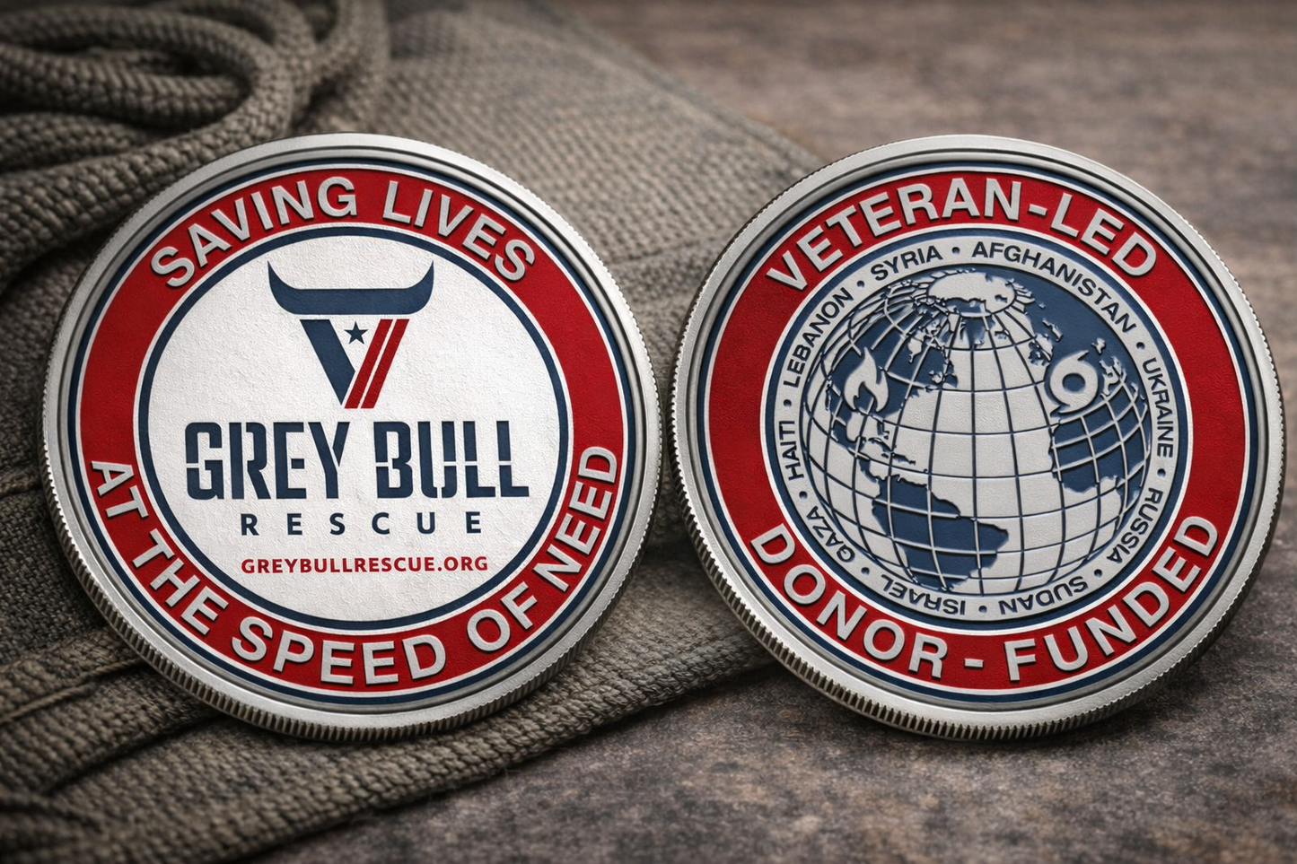 Grey Bull Challenge Coin