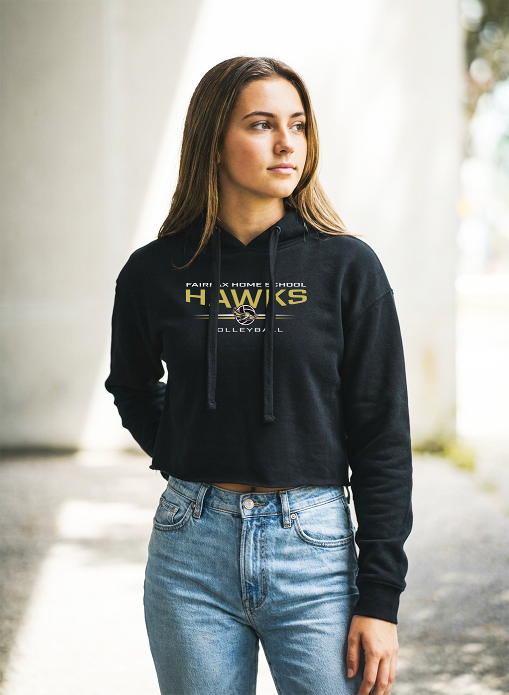 Women's FHS Volleyball Cropped Pullover Hoodie