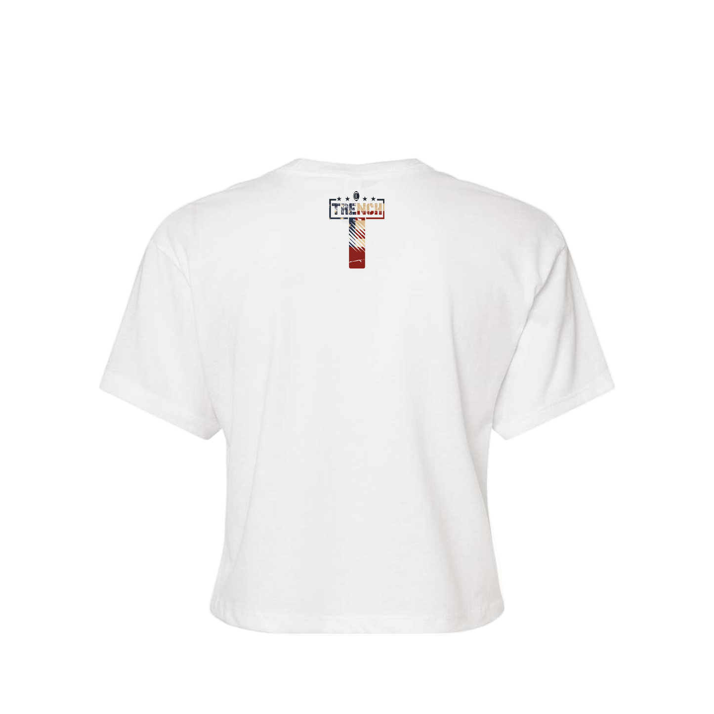 Women's Trench Vintage Flag White Crop Top