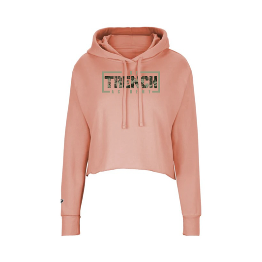 Trench Green Camo Cropped Pullover Hoodie