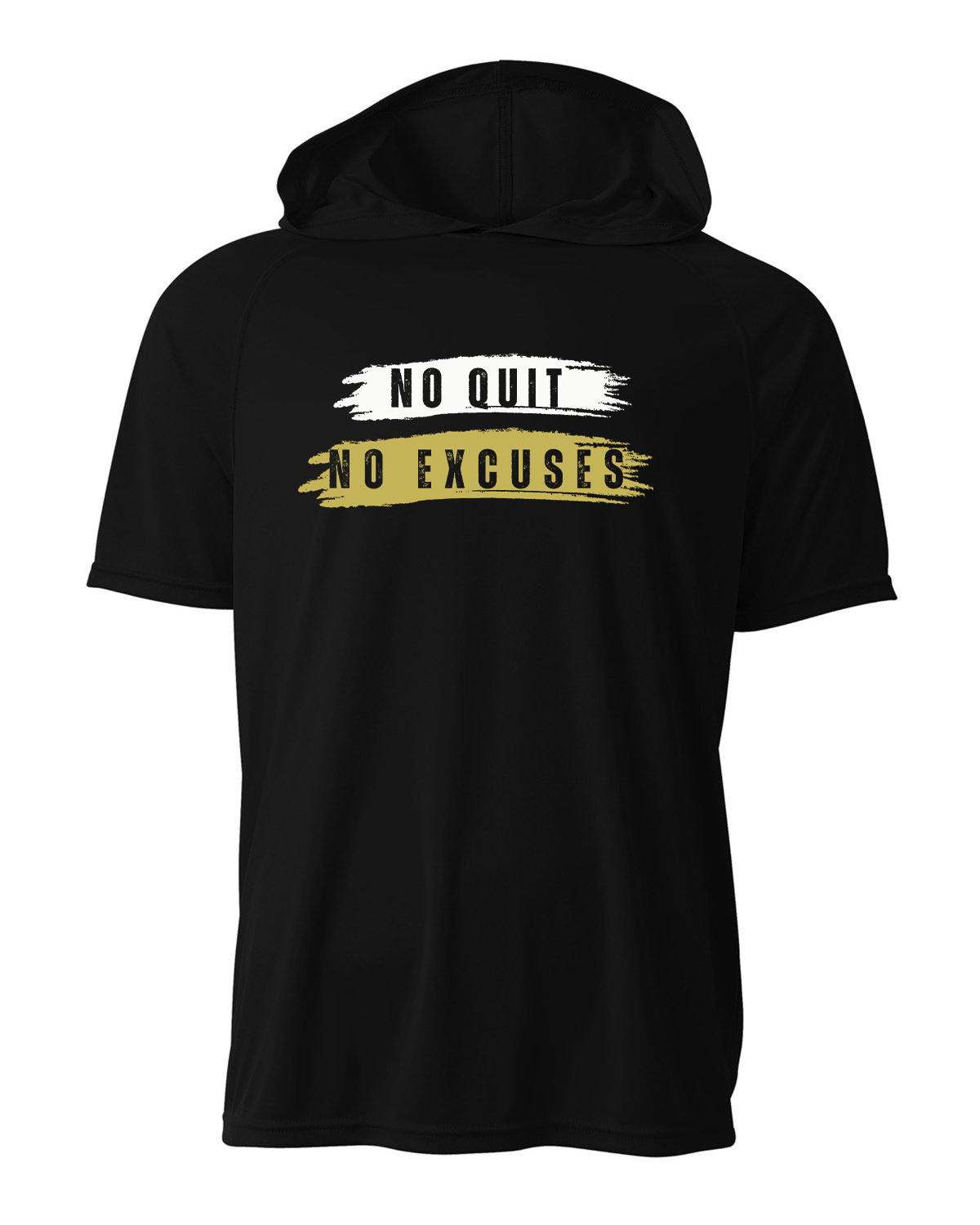 No Excuses Black Short Sleeve Hoodie