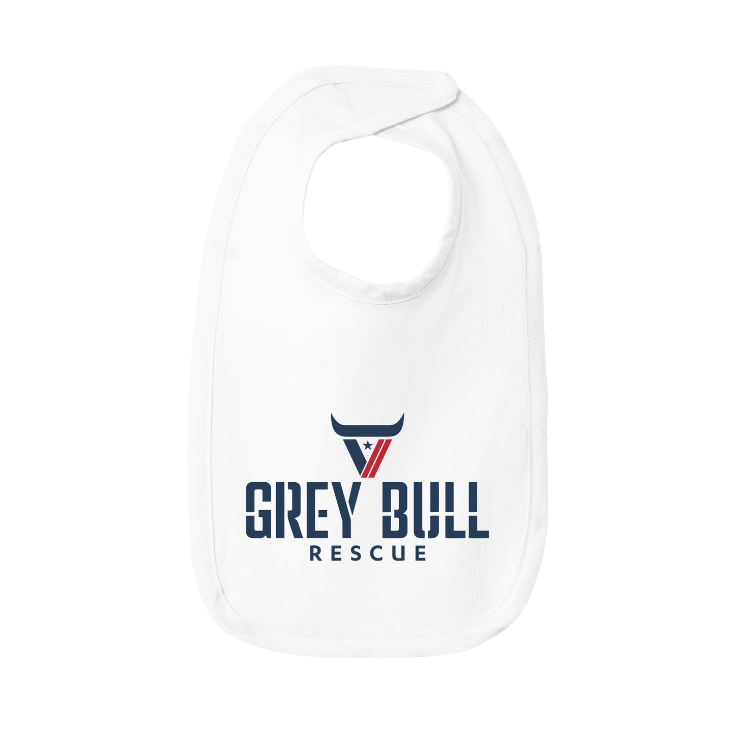 Grey Bull Rescue White Baby Bib