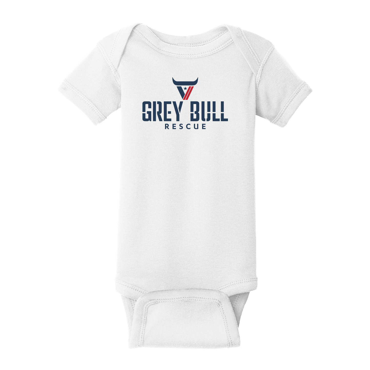 Grey Bull White Onesie
