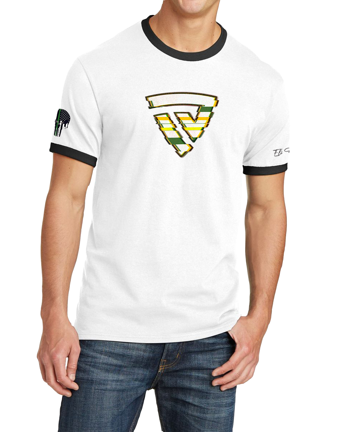 Glitch X Eli Harris Signature Series White/Black Ringer Tee