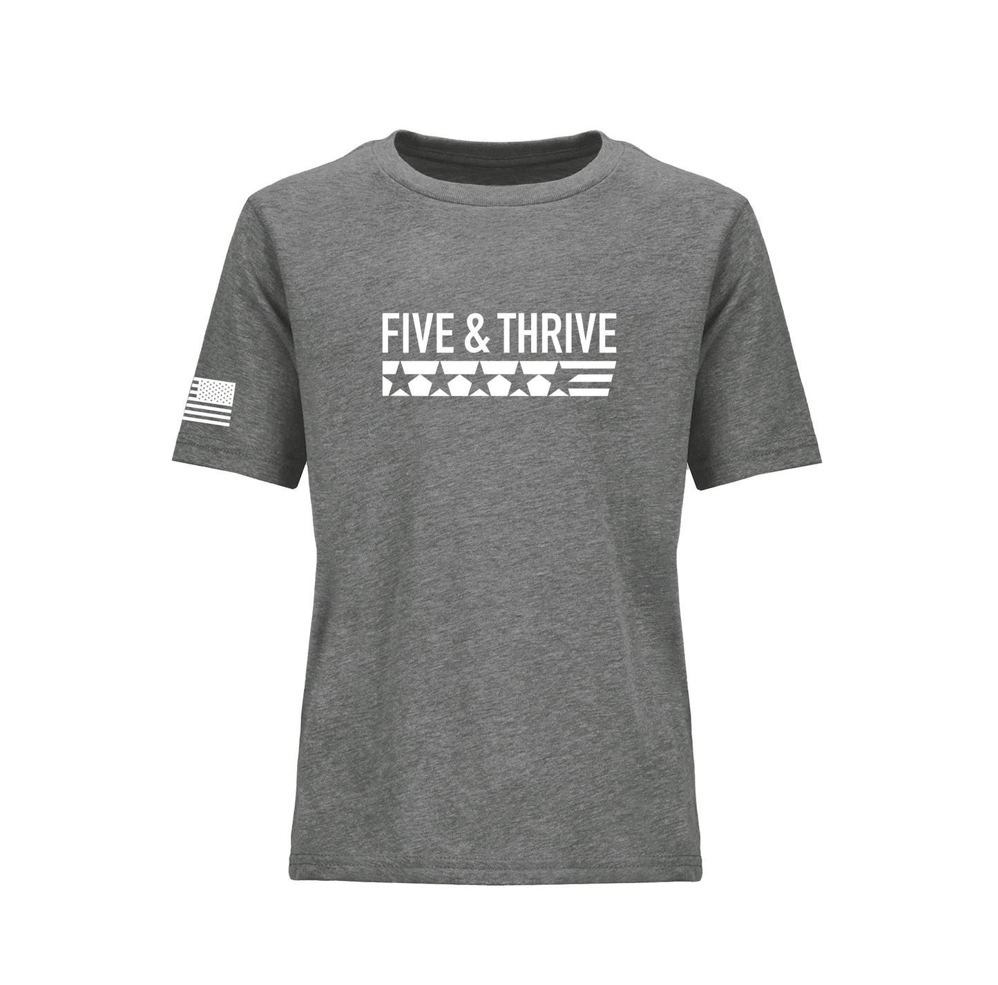 Youth Five & Thrive Dark Heather Gray Tee