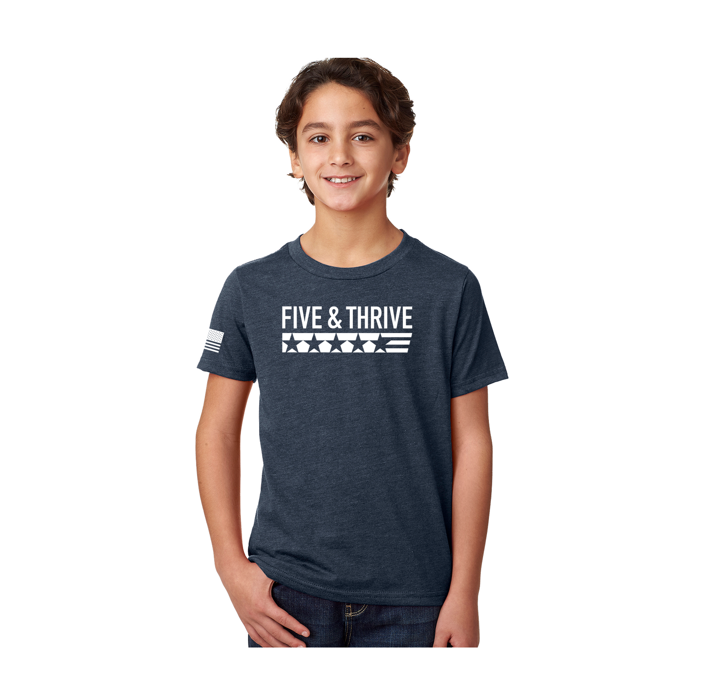 Youth Five & Thrive Midnight Navy Tee
