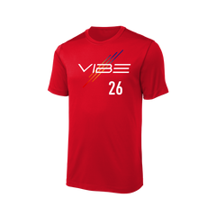 Vibe Softball Practice Red Poly Tee