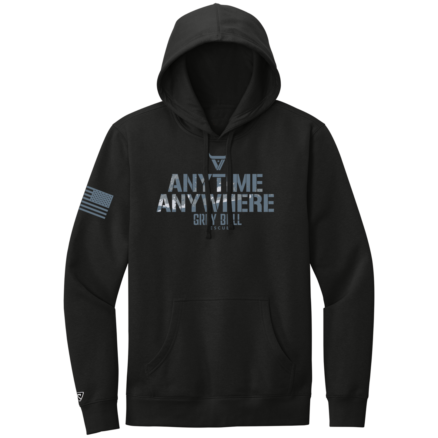Grey Bull Rescue Anytime Camo Black Hoodie