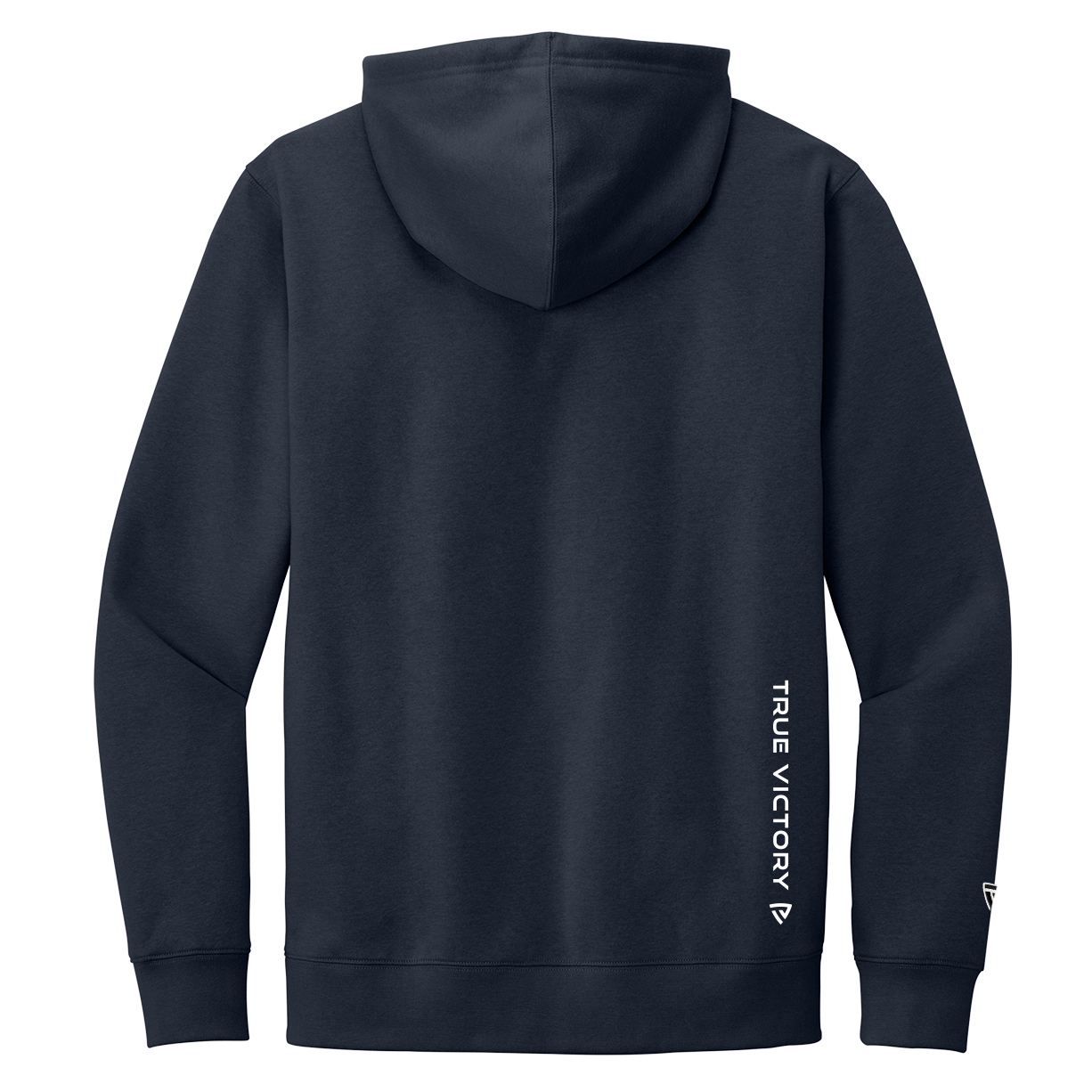 Black hoodie with 'True Victory' branding on a white background