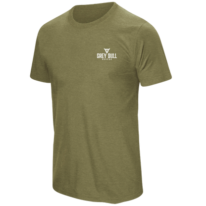 Grey Bull Rescue No Spectators Military Green Tee