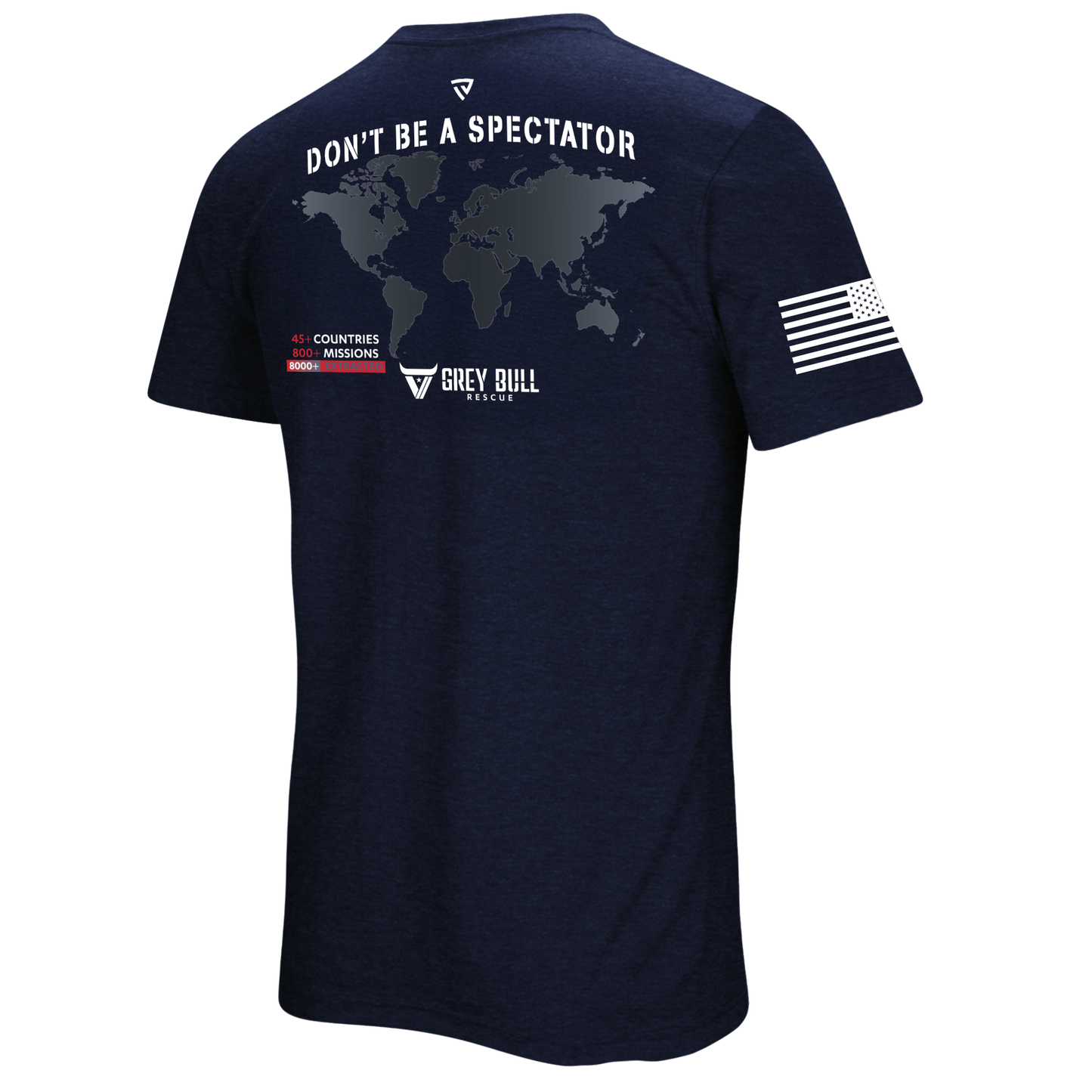 Grey Bull Rescue No Spectators Navy Tee