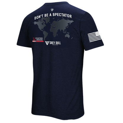 Grey Bull Rescue No Spectators Navy Tee