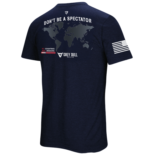 Grey Bull Rescue No Spectators Navy Tee