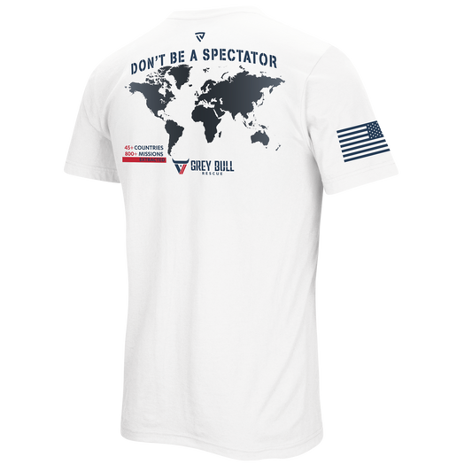Grey Bull Rescue No Spectators White Tee