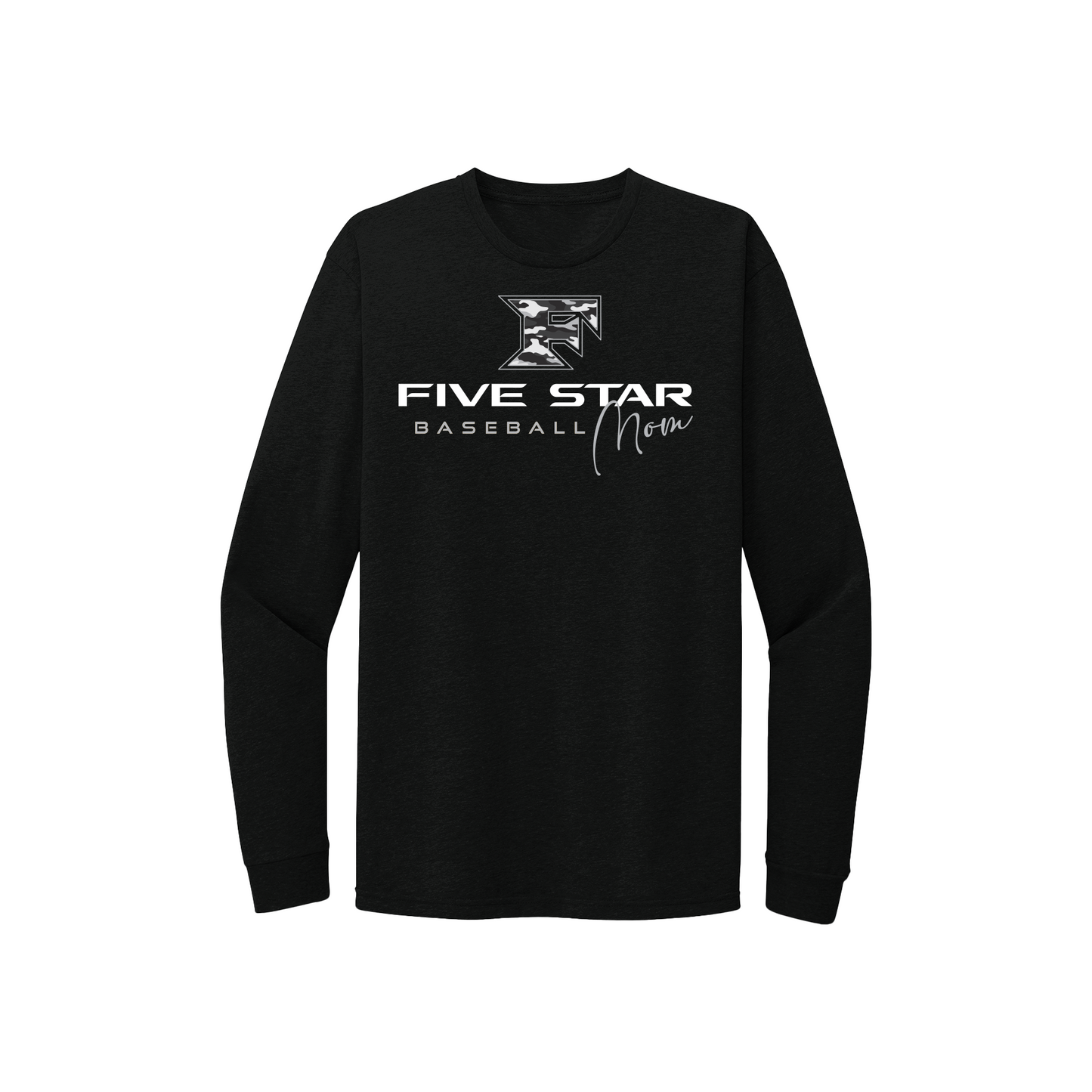 Five Star Baseball Camo (Mom) Long Sleeve Tee