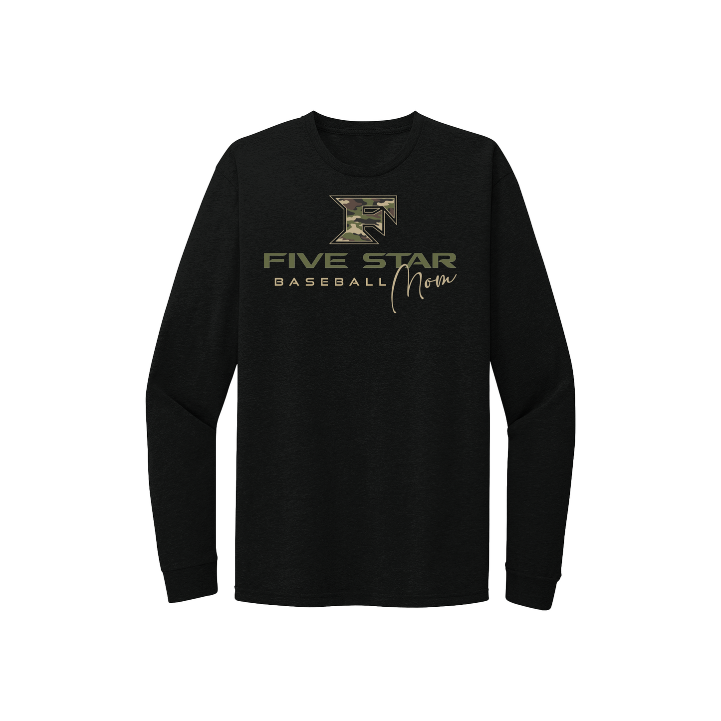 Five Star Baseball Camo (Mom) Long Sleeve Tee