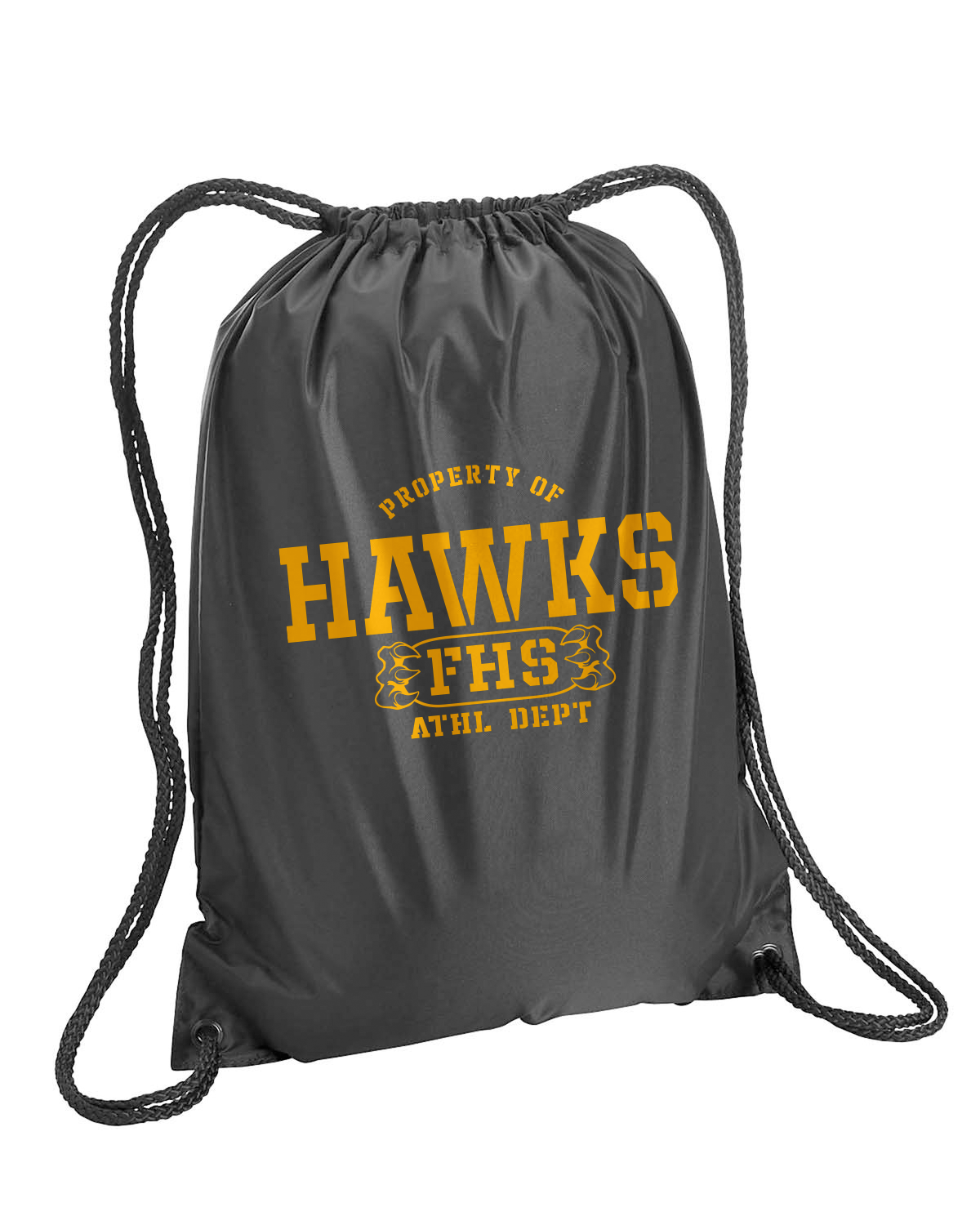 FHS Hawks Drawstring  Black Backpack