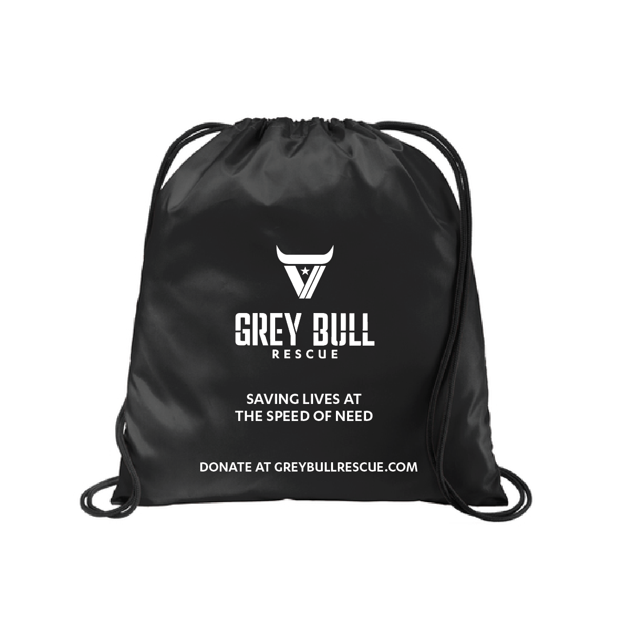 Grey Bull Rescue Drawstring Bag