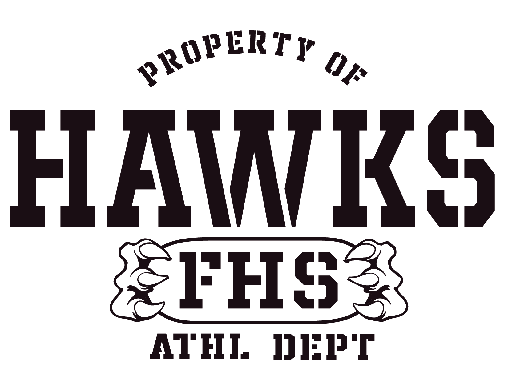 Property Of FHS Hawks White Hoodie
