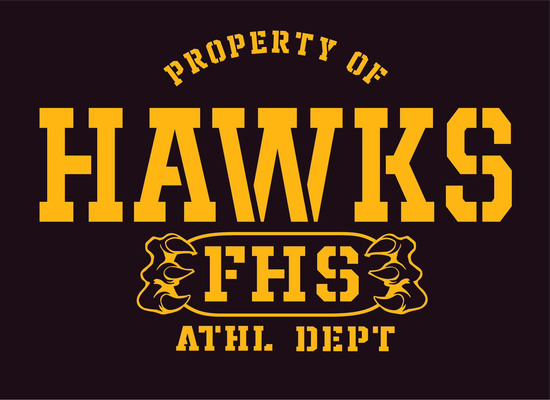 Property Of FHS Hawks Black Tee
