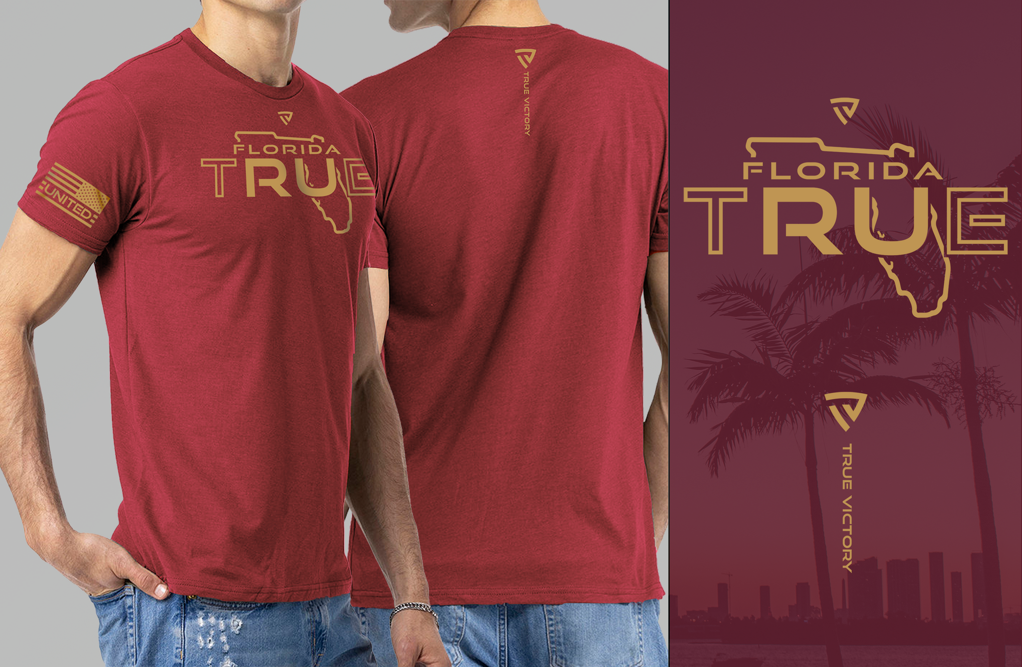 Men's RU TRUE Florida Garnet & Gold United Tee