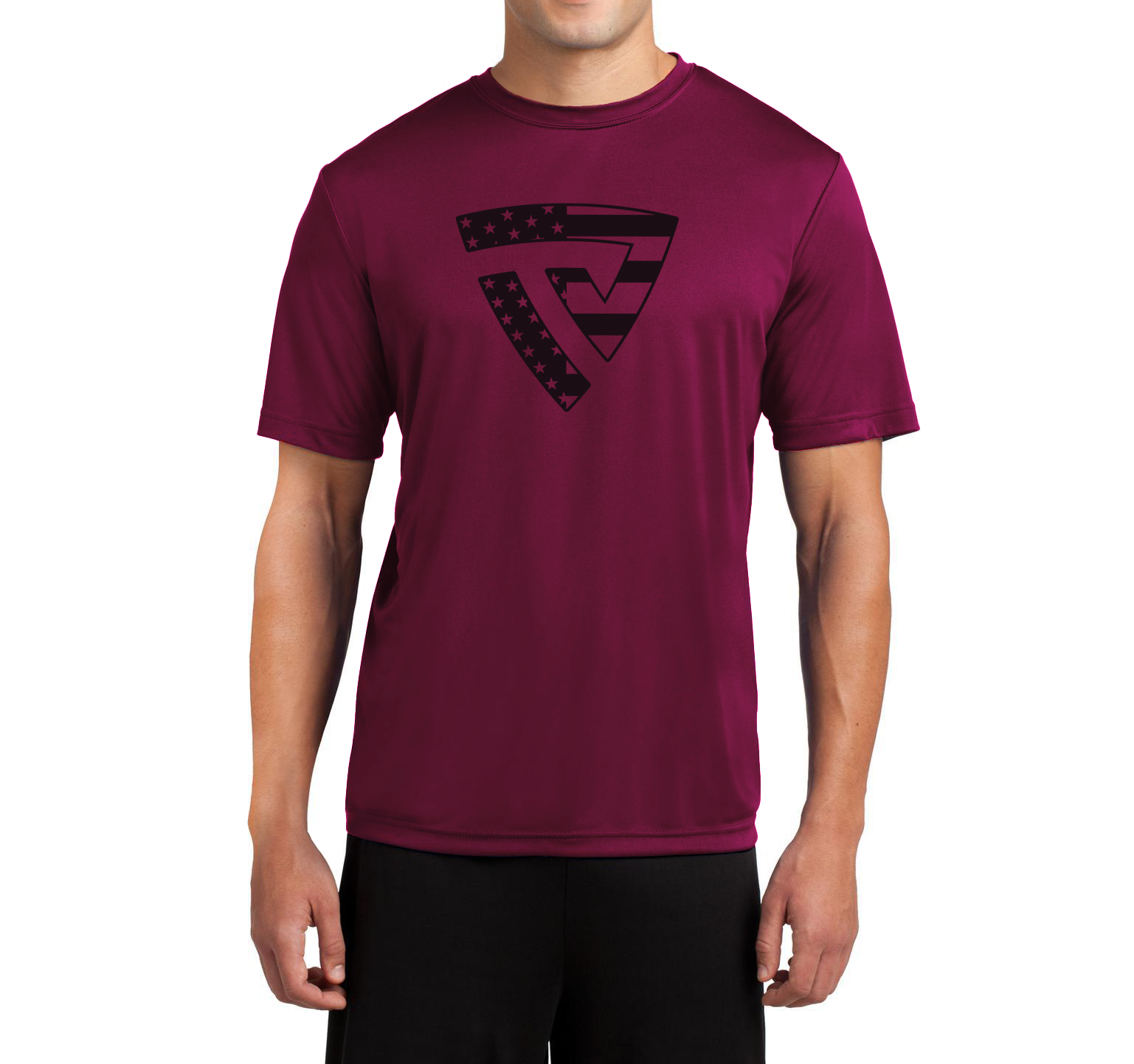 Men's Stars and Stripes Maroon True-Dri™ Performance Tee