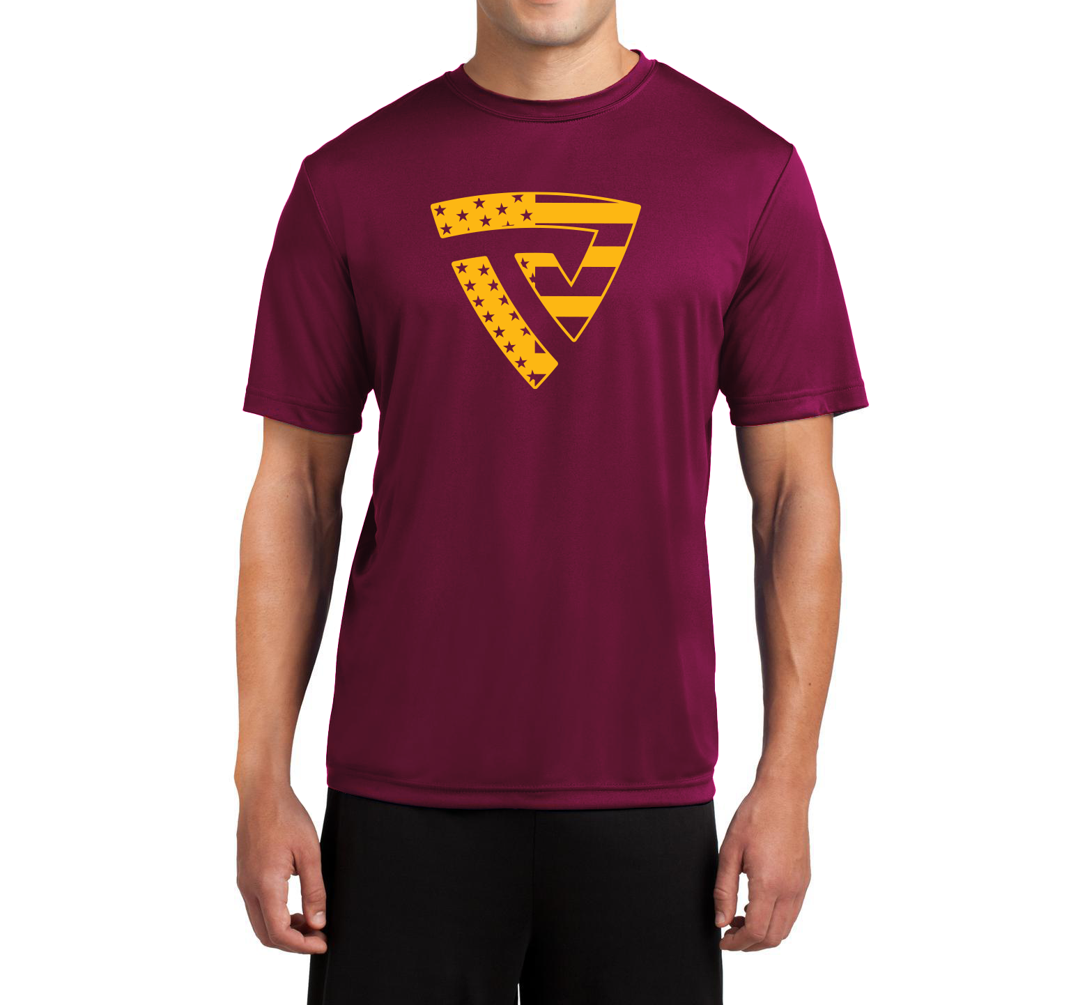 Men's Stars and Stripes Maroon True-Dri™ Performance Tee