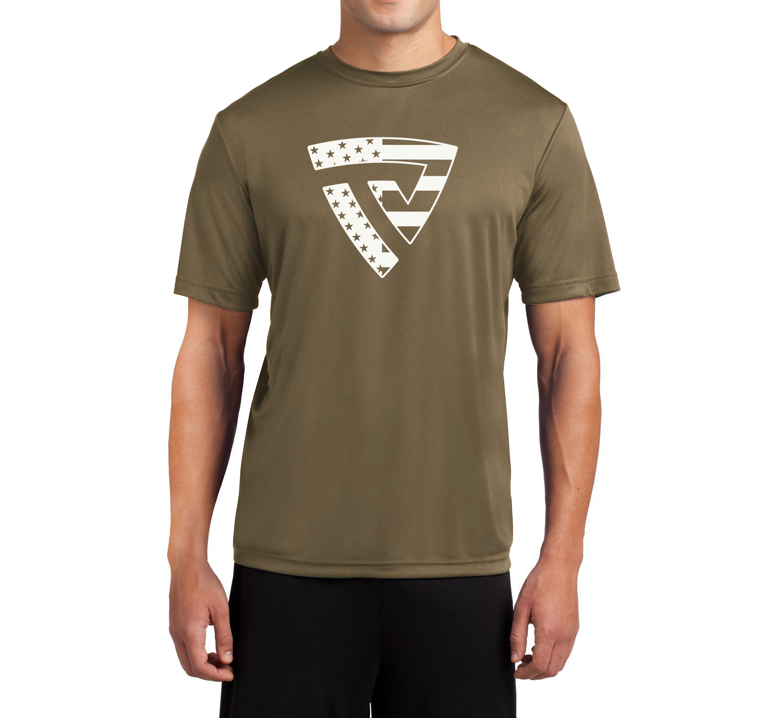 Men's Stars and Stripes Coyote Brown True-Dri™ Performance Tee