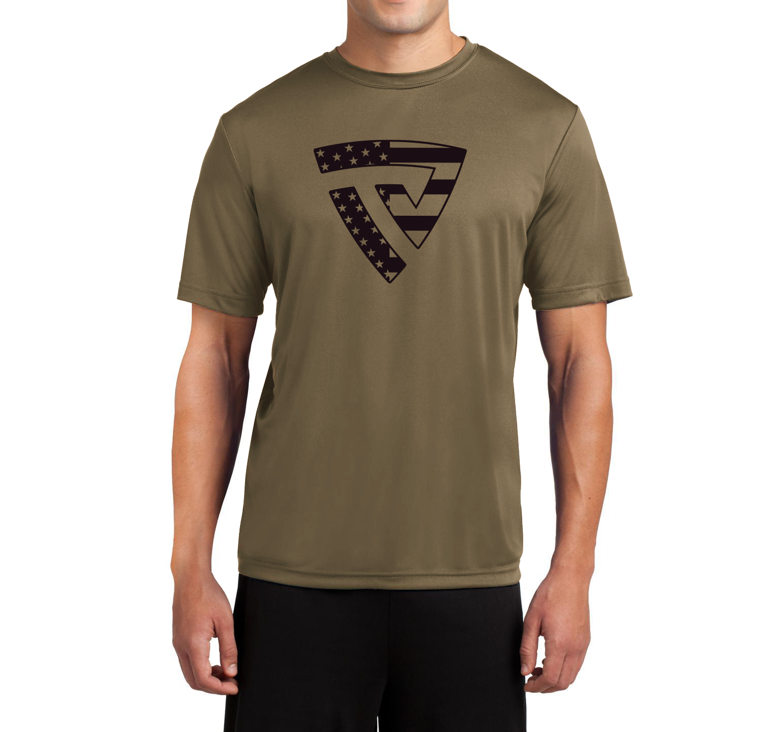 Men's Stars and Stripes Coyote Brown True-Dri™ Performance Tee