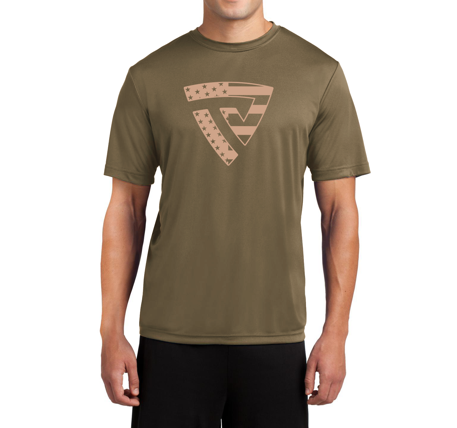 Men's Stars and Stripes Coyote Brown True-Dri™ Performance Tee