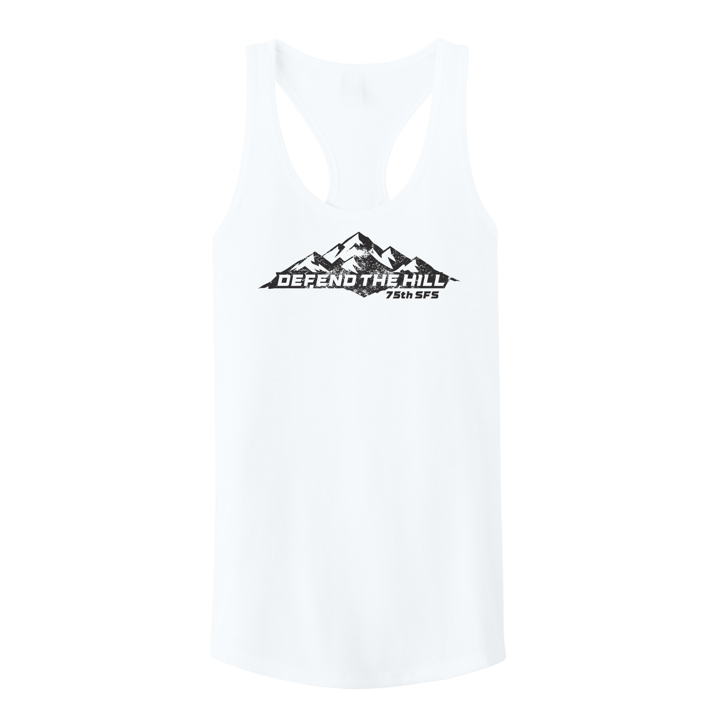 Women's 75 SFS White Racerback Tank