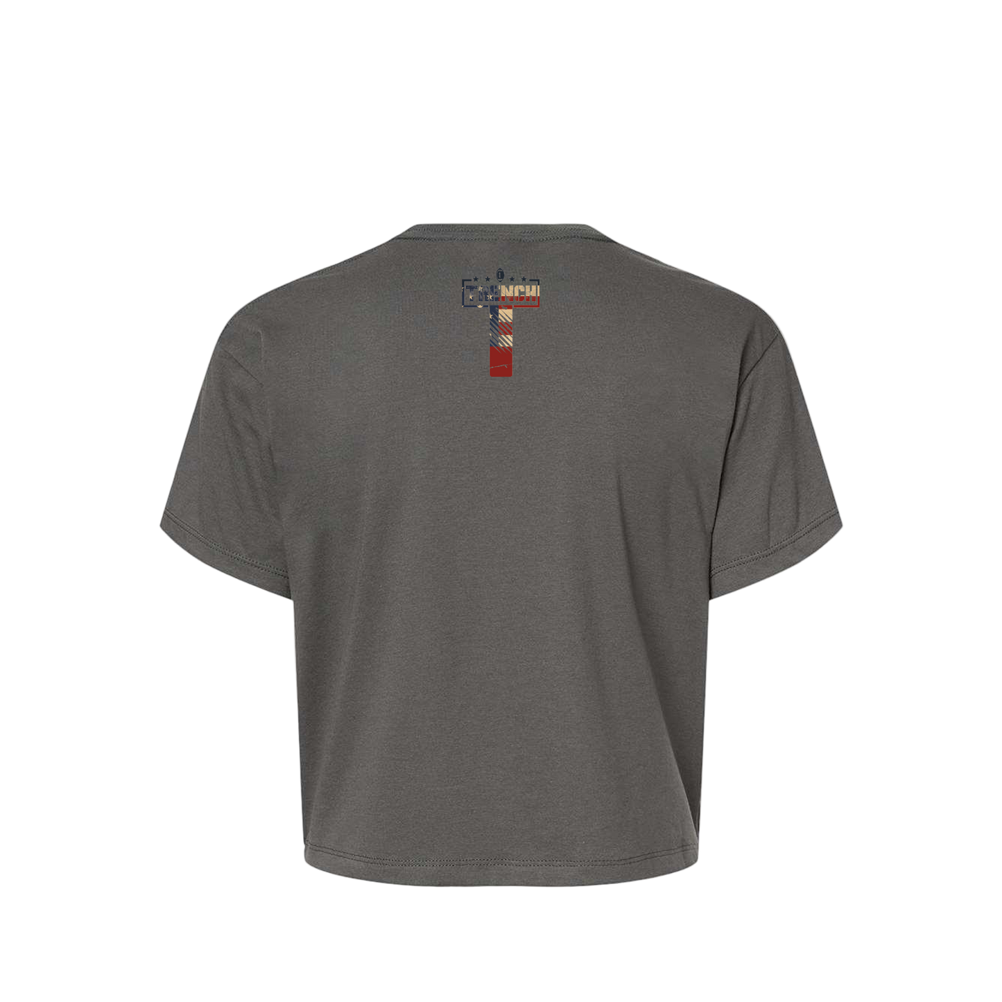 Women's Trench Vintage Flag Charcoal Crop Top