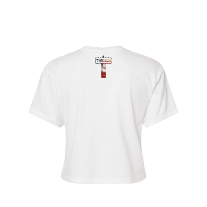 Women's Trench Vintage Flag White Crop Top
