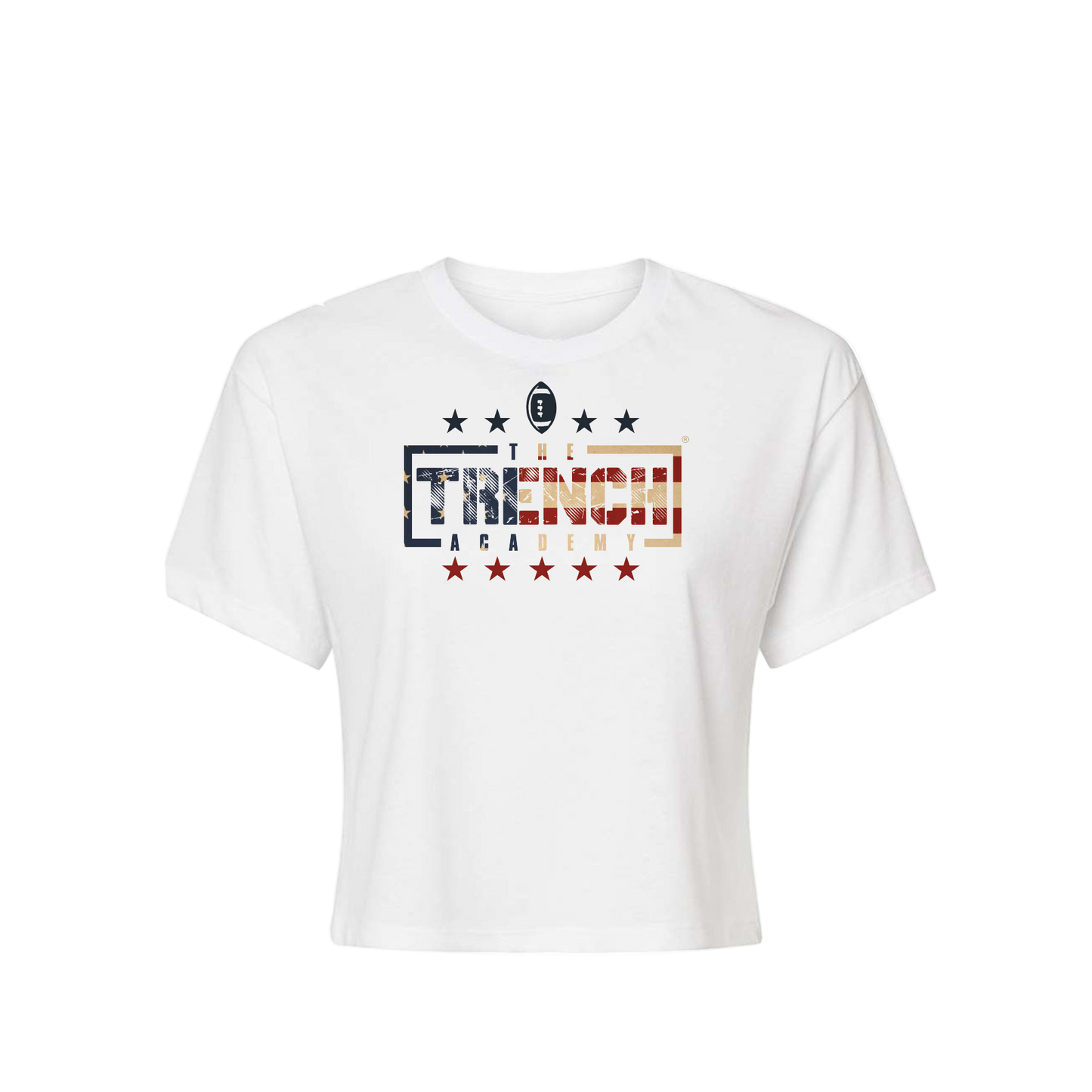 Women's Trench Vintage Flag White Crop Top