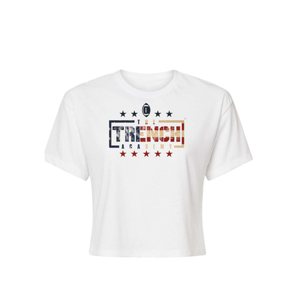 Women's Trench Vintage Flag White Crop Top