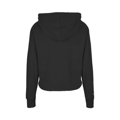 Black hoodie on a light gray background