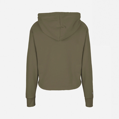 Trench Green Camo Cropped Pullover Hoodie