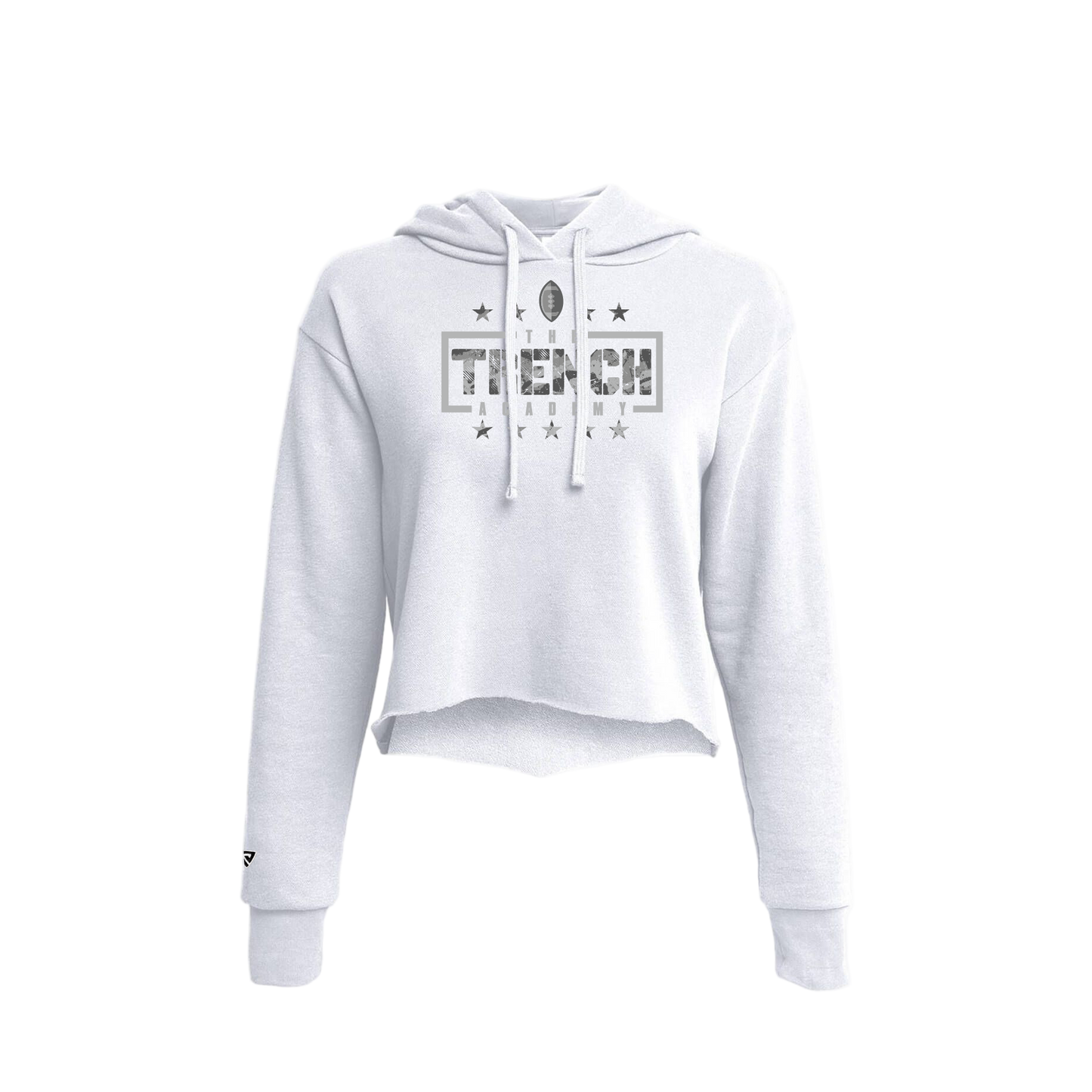 Women's Trench White Camo Cropped Pullover Hoodie
