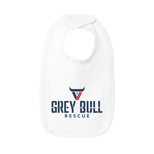 Grey Bull Rescue White Baby Bib
