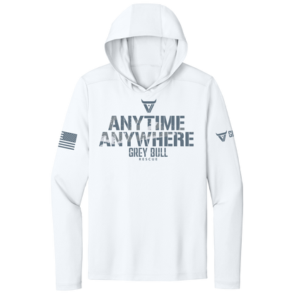 Grey Bull Rescue Anytime White Long Sleeve Fishing Tee