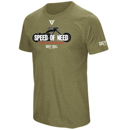 Grey Bull Rescue Speed of Need Military Green Bike Tee