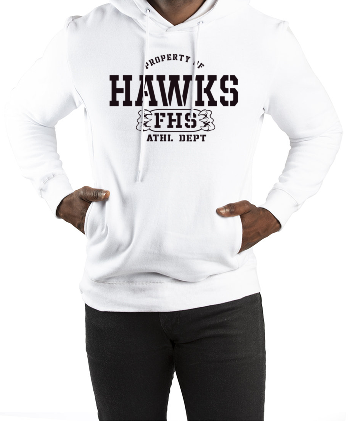 Property Of FHS Hawks White Hoodie