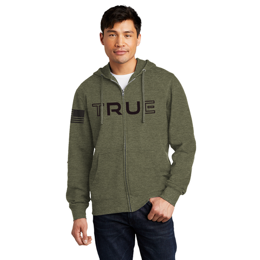 RU True Military Green Full Zip Hoodie