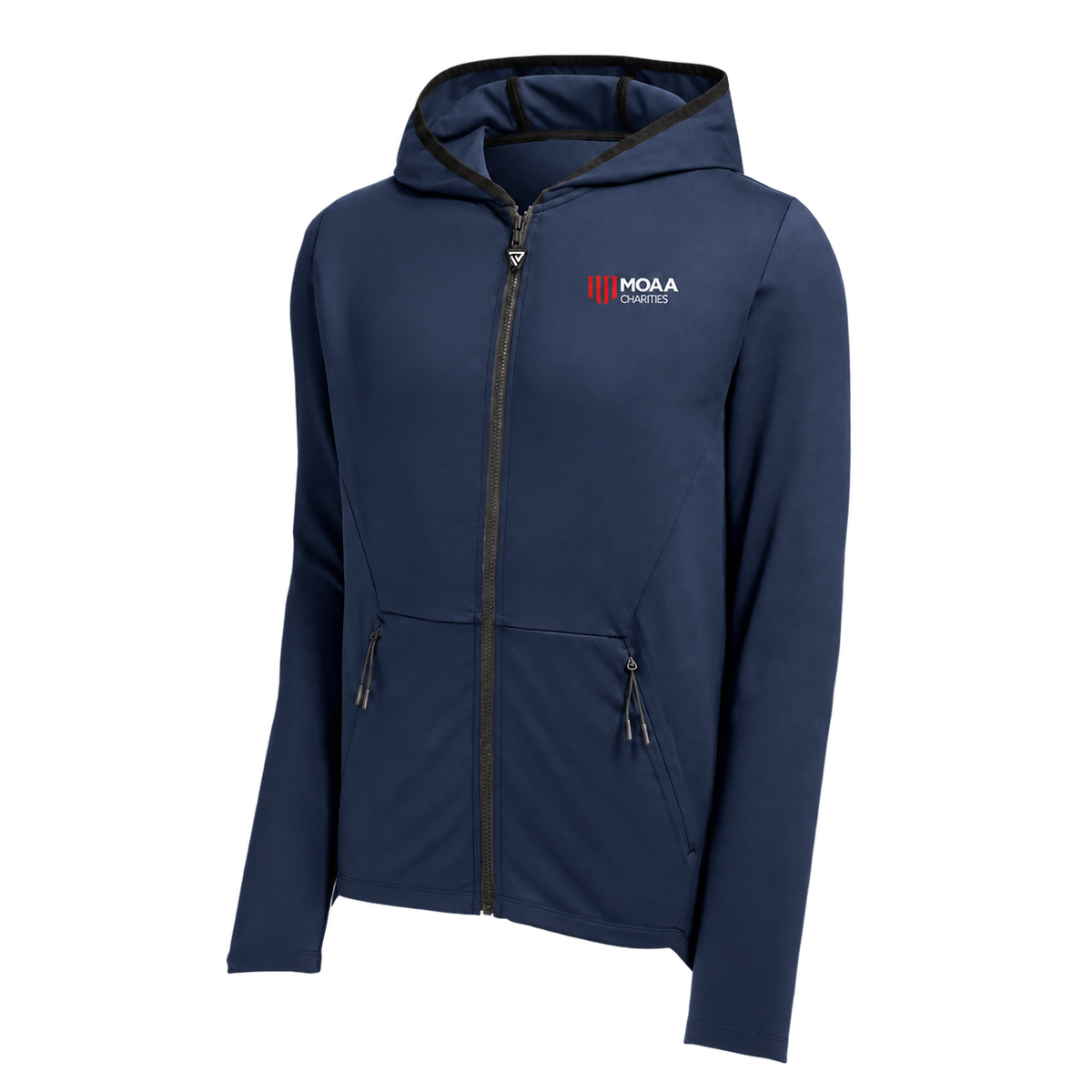 Men's MOAA Charities Elite Full-Zip in navy blue, front view.