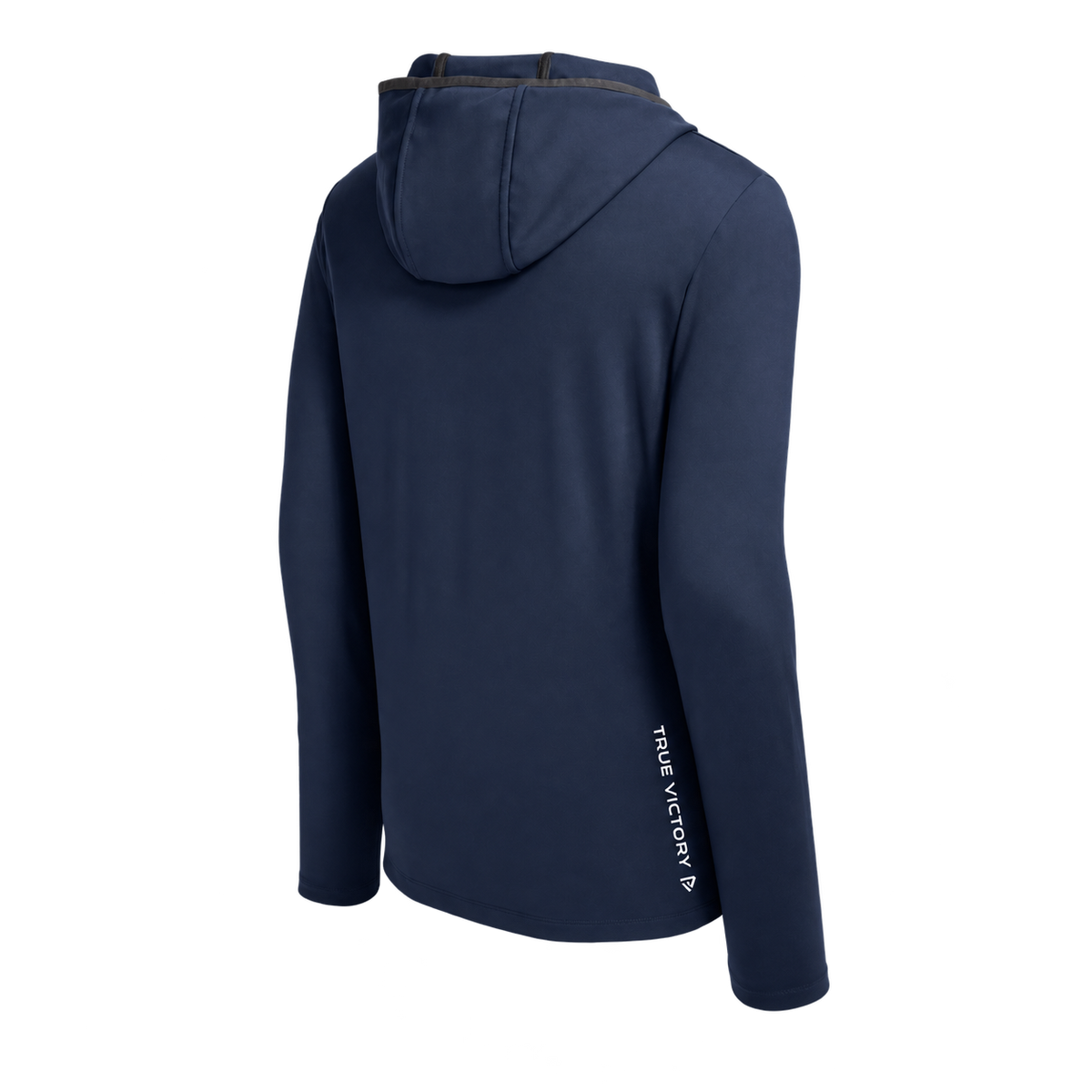 Men's MOAA Elite Full-Zip in navy blue, back view.