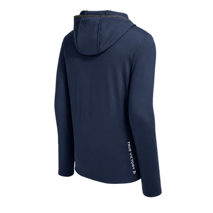Men's MOAA Elite Full-Zip in navy blue, back view.