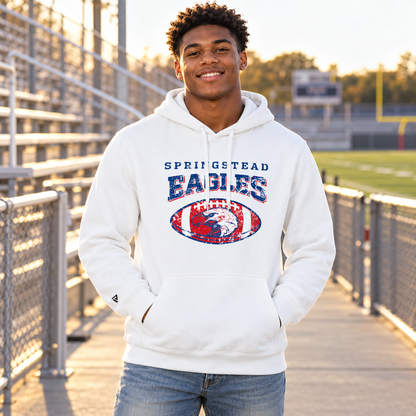 Lifestyle view of SHS Football Hoodie at an athletics setting.