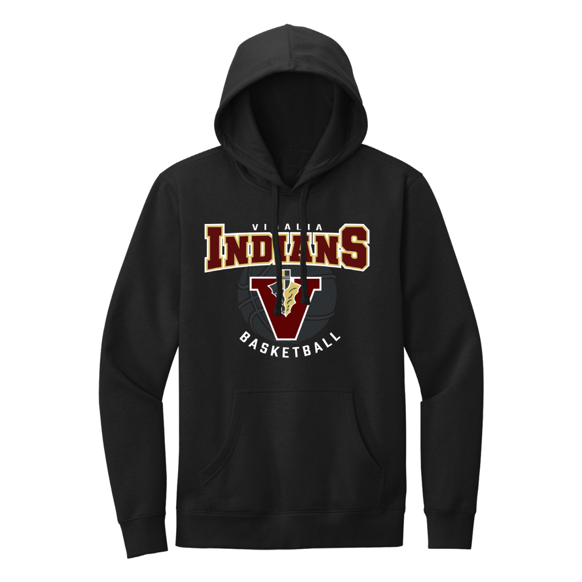 Vidalia Basketball Hoodie in black, front