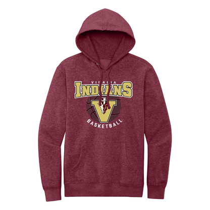 Vidalia Basketball Hoodie in maroon, front
